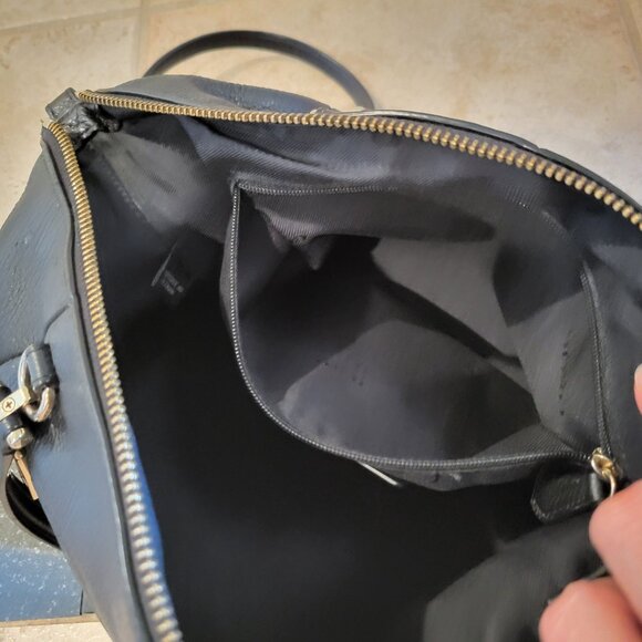 Coach Purse Black Pebble Leather Prairie Satchel Bag - Picture 9 of 14